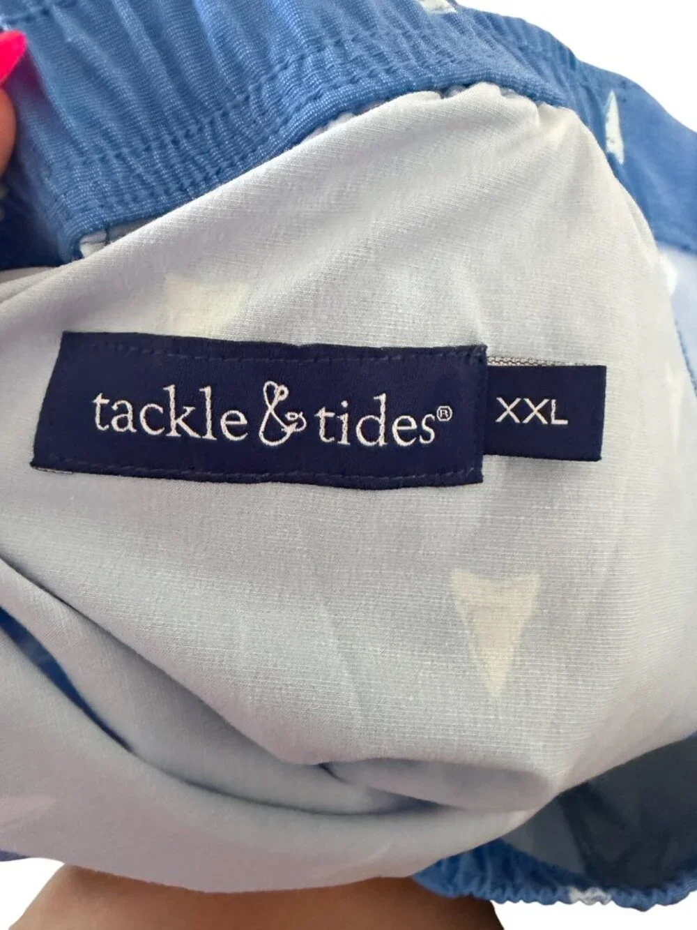 TACKLE & TIDE Men’s Blue Sharktooth Swim Shorts Size XXL